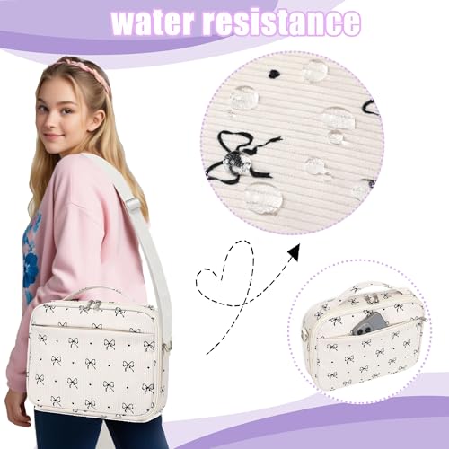 Bible Cover Case for Women Grils Bible Cover with Shoulder Strap Bible Case for Bible Study Accessories-Ideal Gift for Women and Girls,Bow Parttern