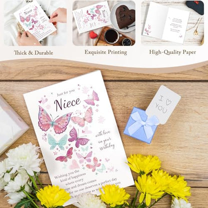 Qiliji Happy Birthday Card for Niece, Sweet Niece Birthday Card, Nieces Bday Cards Gifts from Uncle Aunt - color: Niece Birthday