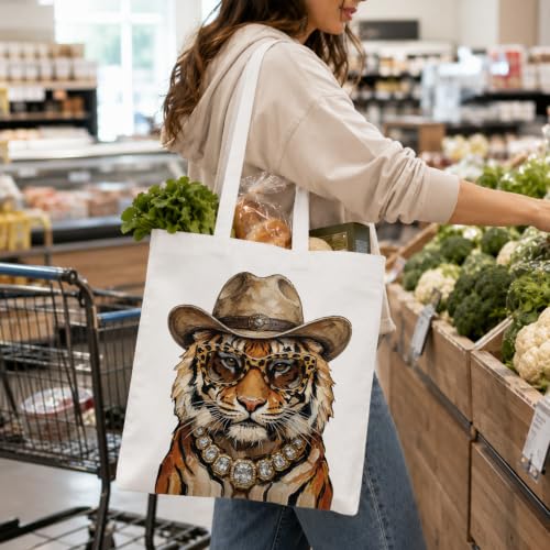 Western Cowgirl Canvas Tote Bag Cowgirl Gifts - color: Western Cowboy Theme 11