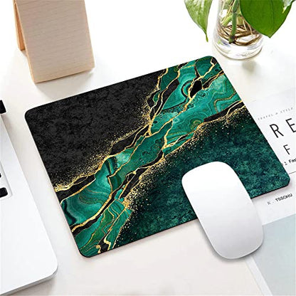 Abstract Black Marble Green Malachite Mouse Pad, Gaming Mouse Mat with Custom Design, Non-Slip Rubber Base Mousepad, Office Mouse Pads, 9.5 x 7.9 Inch - color: TSP168