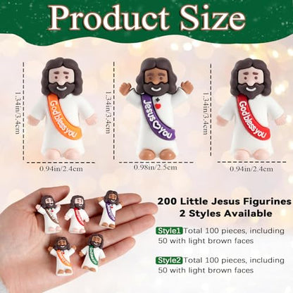 Little Mini Jesus Figures, Tiny Brown, Black, Baby Jesus Loves You Figures - size: 200pcs