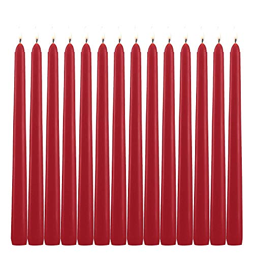 14 Pack Tall Red Taper Candles - 10 Inch Red Dripless, Unscented Dinner Candle - Paraffin Wax with Cotton Wicks - 8 Hour Burn Time. - color: 10"14pcs-Red