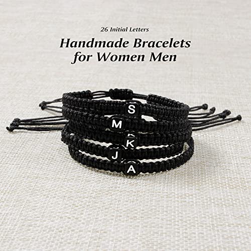 Initial Bracelets for Women Teen Girls Handmade Rope Braided Bracelet for Men Jewelry Birthday Graduation Mother's Day Gifts for Mom Wife Girlfriend Her Friends - style: O