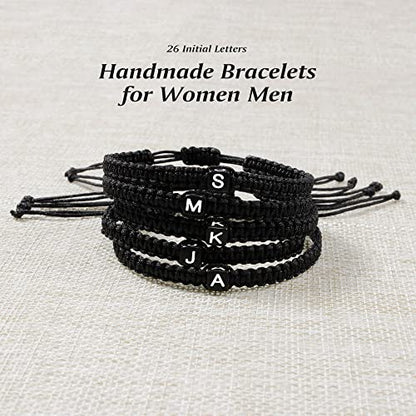 Initial Bracelets for Women Teen Girls Handmade Rope Braided Bracelet for Men Jewelry Birthday Graduation Mother's Day Gifts for Mom Wife Girlfriend Her Friends - style: O