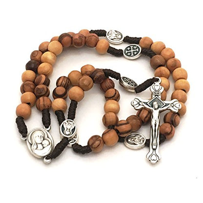 Olive Wood Rosary - Bethlehem Holy Soil, Christian Gift from Jerusalem