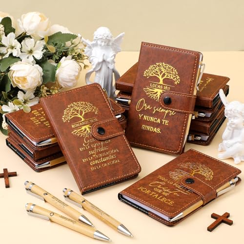 Spakon 20 Pcs Christian Prayer Journals with Pens, Spanish Tree of Life - style: Spanish Tree of Life