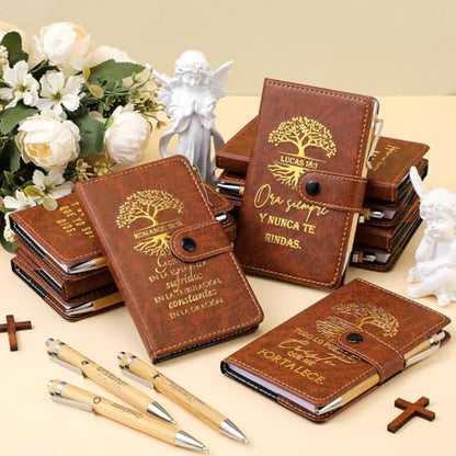 Spakon 20 Pcs Christian Prayer Journals with Pens, Spanish Tree of Life - style: Spanish Tree of Life