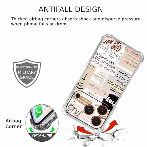 Christian Quotes Aesthetic Vintage Jesus Bible Verse Collage Pattern,Soft TPU Bumper Case for iPhone 17 Pro,#4 - color: Bible 4, size: iPhone 17 Pro
