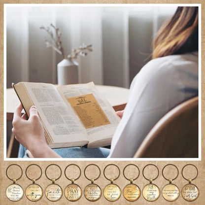 Tondiamo 20 Set Christian Keychains Gifts Bible Verse Inspirational Cards