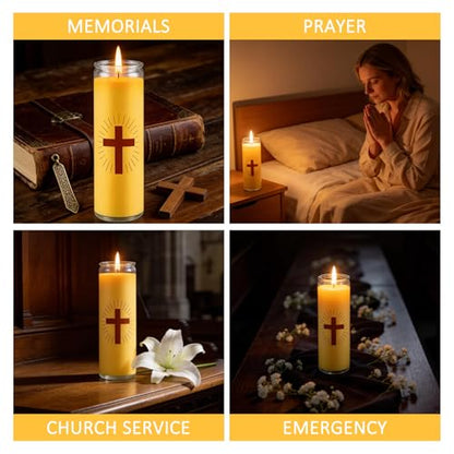 2 Pack Beeswax Prayer Candles, Devotional Candles in Glass - size: 2
