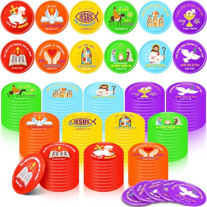 Eersida 120 Pcs Christian Coins Bulk Bible Verse Jesus Tokens, Stylish - style: Stylish