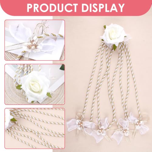 Lazo para Boda Set, Wedding Lasso Traditional Catholic Ceremony Cord with Lazo de Bodas para los Novios - color: White