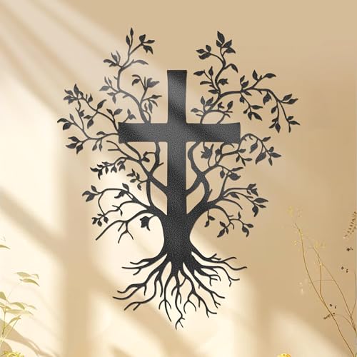YATEASLU Wall Cross Sculpture Tree of Life Design