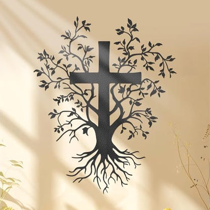 YATEASLU Wall Cross Sculpture Tree of Life Design