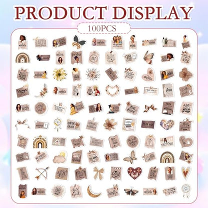 Black Women Stickers for Adults - 100 Pcs Jesus Inspirational Water Bottle Stickers for Vision Board, Waterproof Scrapbook Decals, Motivational Vinyl Sticker for Laptop Journaling Supplies - style: Black Women