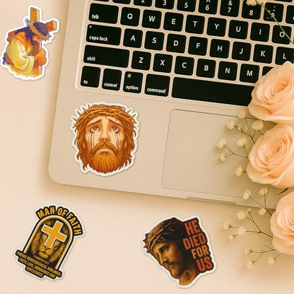 4 Pcs Jesus Stickers - Religious Christian Waterproof Vinyl Decals - color: Jesus Christ Stickers