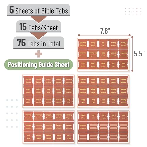 Mr. Pen- Laminated Bible Tabs, 75 pcs, Easy-to-Read & Apply - color: Metallic Gold Lettering 2