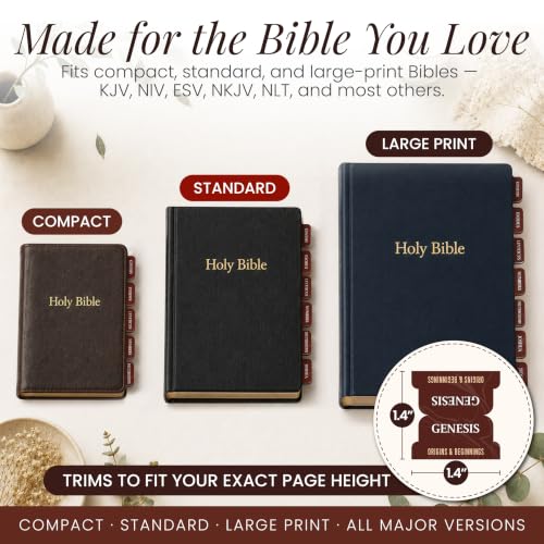 90 Christian Bible Tabs for Women, Men, Kids - Brown Marble - color: Brown Marble