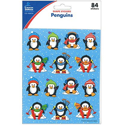 Carson Dellosa 84pc Penguin Stickers, 6 Sheets of Holiday Stickers, Stickers for Kids Sticker Chart, Reward Chart, Christmas Stickers, Stocking Stuffers, Scrapbook Stickers, and Planner Stickers - style: Penguins