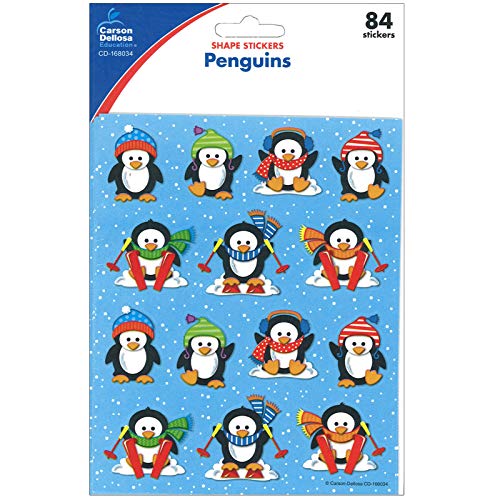 Carson Dellosa 84pc Penguin Stickers, 6 Sheets of Holiday Stickers, Stickers for Kids Sticker Chart, Reward Chart, Christmas Stickers, Stocking Stuffers, Scrapbook Stickers, and Planner Stickers - style: Penguins