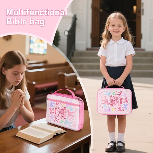 ICOSY Bible Cover, Church Bag for Women and Girls - color: Light Pink