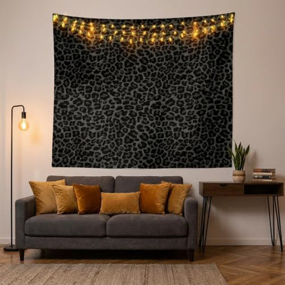 Erosebridal African Cheetah Tapestry For Bedroom Aesthetic,Leopard Print Tapestry 59x82,Grey Animal Skin Wall Hanging,Wildlife Wall Tapestries - color: Grey Black, size: 82.7"L x 59.1"W