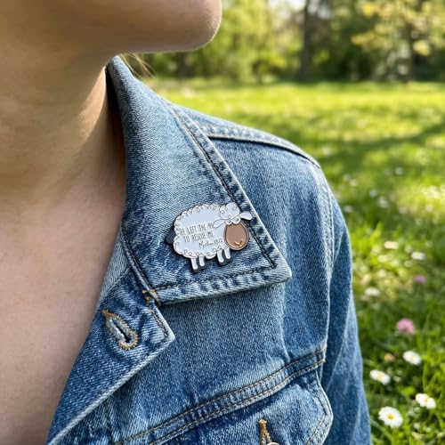 Christian Sheep Enamel Pin, Cute Lamb Lapel Pin Religious Jewelry, Jesus The Good Shepherd Badge for Backpacks, Jackets, Hats, Faith Based Gift for Men Women, White