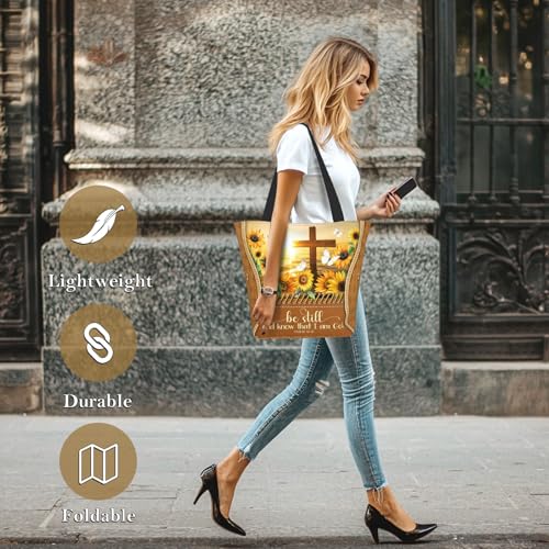 Bible Tote Bags For Women Religious Church Bag Christian Tote Bags Inspirational For Women Organizer Christian Gift - color: Bible Cross