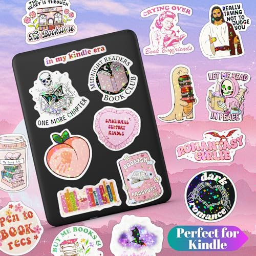 150 PCS Romance Book Stickers for Kindle, Holographic Bookish Sticker Pack Reading Booktok Book Lovers Gifts Glitter Waterproof Vinyl Decals for Laptop Ebook Readers Water Bottles Journal Scrapbook - style: 150 PCS Holographic Book Stickers
