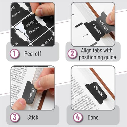Mr. Pen- Laminated Bible Tabs, 75 pcs, Easy-to-Read & Apply - color: Black
