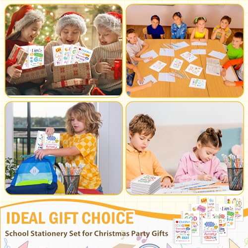Crtiin 48 Pcs Christian Notepads Pencils Set, Kids School Gifts, White 3 - color: White, style: White Jesus 3