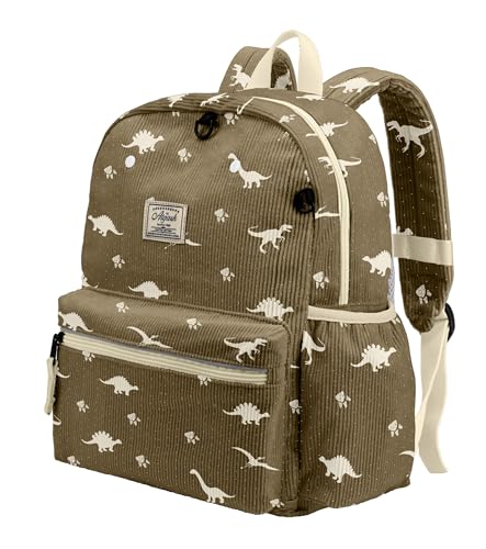 atgark Corduroy Toddler Backpack for Boys Girls Kids Preschool Backpacks - color: Dinosaur Brown Corduroy, size: Age 2-5 (13.3" H Fit A4 Folder)