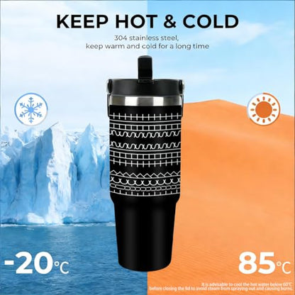 30 oz F This S Travel Mug with Handle and Straw, Geometric Pattern Stainless Steel Vacuum Insulated Tumbler, Water Bottle, Funny Office Gifts for Coworkers - color: fuck this shit travel mug