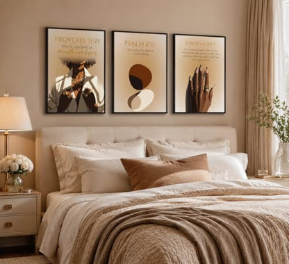 IEMIHZUM African American Girl Christian Wall Art Set of 3 12x16in - color: Poster Scripture, size: 16L"X12W"