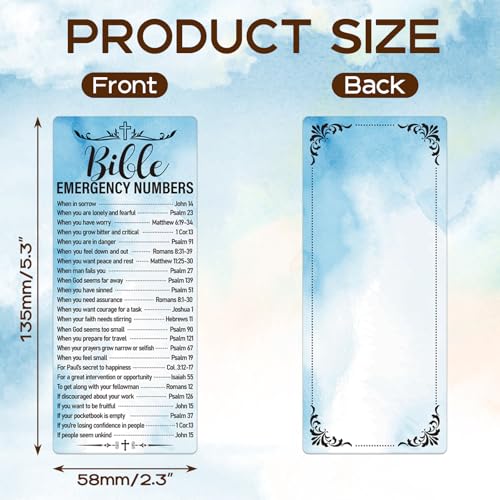 120 Pcs Colorful Bible Emergency Numbers Bookmark Christian Bookmarks Bible Verse Bookmarks for Church Welcome Gifts Sunday School Prayer Reading Rewards 2.3 x 5.3inch - color: Colorful