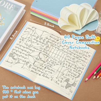 Handepo 100 Pack A5 Composition Notebooks Bulk 5"x8" Notebooks Blue - color: Blue, size: A5