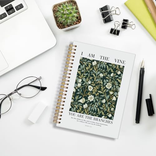 Notebook for Women,Spiral Bible Jesus Notebook for Note Taking - color: John 15:5