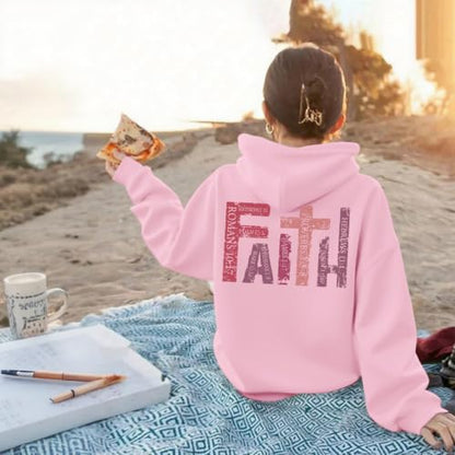 Girls Christian Hoodies Kids Jesus Faith Sweatshirts Cute Religious Graphic Sweater Inspirational God Bible Verse Top - color: Pink, size: 11-12 Years