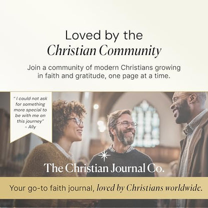 Christian Journal Co Daily Prayer & Gratitude Journal - 6 Months | Black Leather Day Planner for Bible Affirmations & Prayer Requests | Positivity Book for Study & Praying | Religious Gift - color: Black And Gold