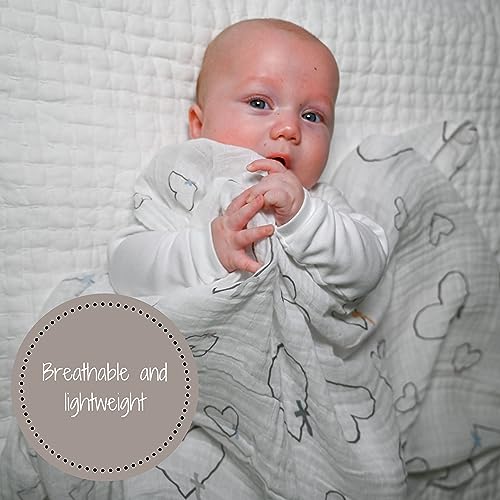 LollyBanks Muslin Swaddle Blanket, 47 x 47 in, Newborn Receiving Blanket - color: The Love of Christ