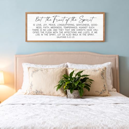 The Fruit of the Spirit Rustic Bible Verse Framed Wall Art - color: Natural Frame, style: The Fruit of the Spirit