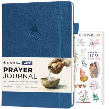 Clever Fox Prayer Journal with Prompts, Bible, Women, Teen, B5 Mystic Blue - color: Mystic Blue, size: Smaller than A4 (7" x 10")