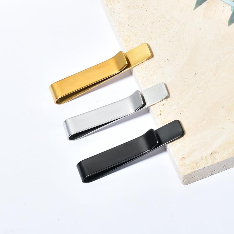 Man Of God Tie Clips 3 Set - Godfather Godson Christmas Engraved Gifts for Men Son Husband Dad Birthday Gifts from Wife - style: god protect you set