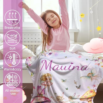 Personalized Baby Princess Blanket for Girls with Name - color: Princess