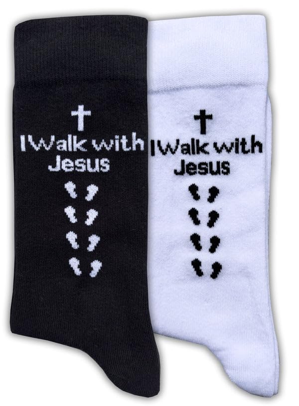 Sierra Socks Men's Combed Cotton Christian Cross Crew Socks - color: 3pr Blk, size: 10-13