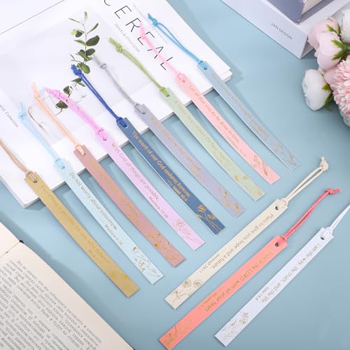 12Pcs Bible Bookmark, Christian Bookmarks for Women,Pastel Colors - color: Pastel