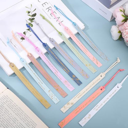12Pcs Bible Bookmark, Christian Bookmarks for Women,Pastel Colors - color: Pastel
