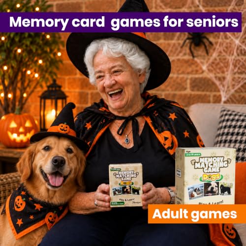 Menique Dogs Memory Matching Game for Kids – 80 Bilingual Cards, 40 Pairs with Real Dog Breed Photos – Educational Family Card Game for Ages 3+ - style: Dogs