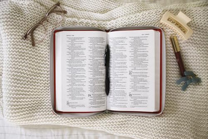 NIV, Thinline Bible, Leathersoft, Coral, Zippered, Red Letter, Comfort Print