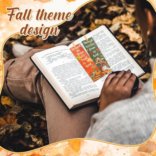 TaoBary 100 Pcs Fall Christian Bookmarks Bulk, Autumn Religious Bookmarks - style: Fall